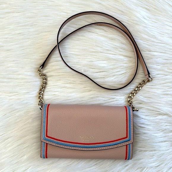 Kate Spade New York Eva Embroidered Wallet On A Change Clutch Crossbody Purse - Picture 5 of 16
